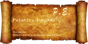 Palaticz Euniké névjegykártya